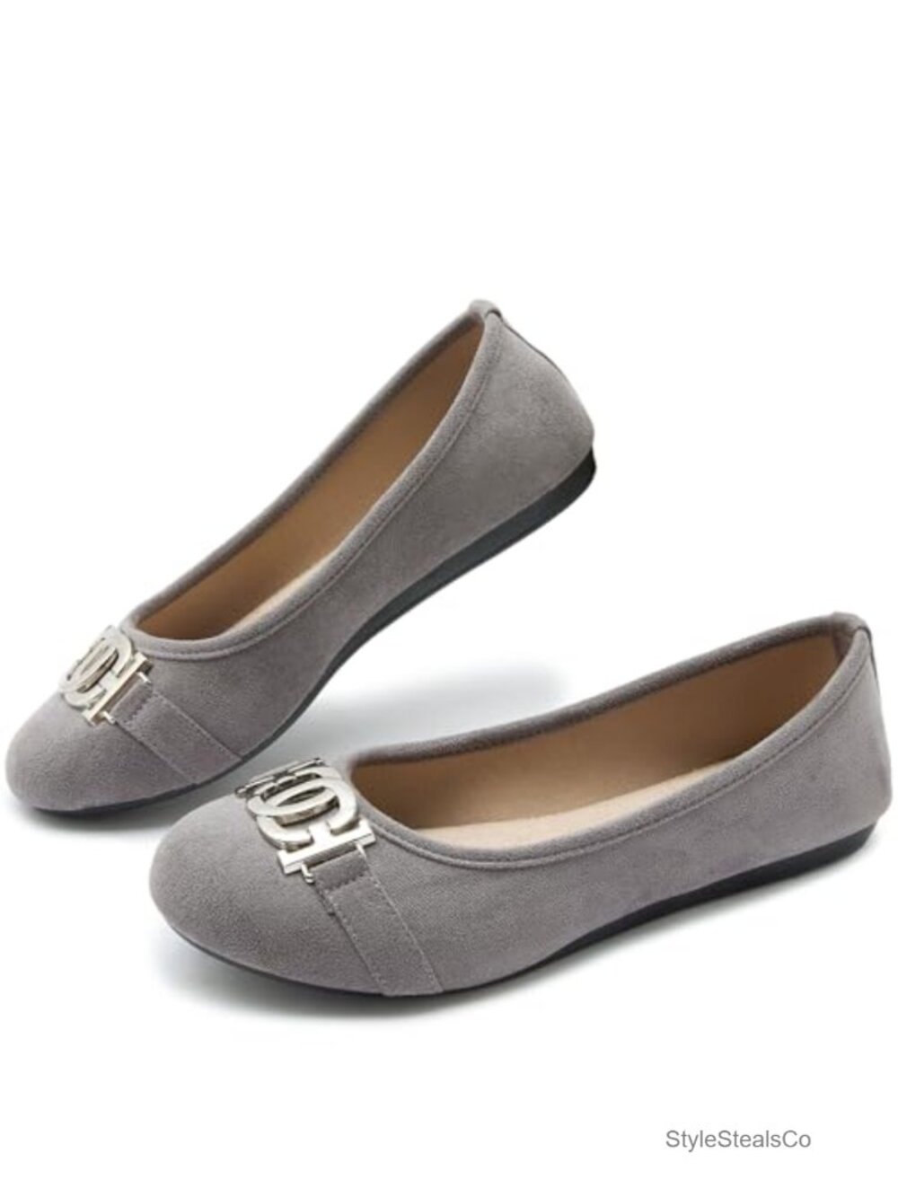 Women's Ballet Flats Memory Foam Cushioned Slip On Round Toe Casual Shoes for